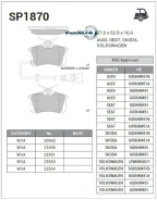 ������� ��������� Skoda Fabia 99-08/VW POLO 01- ������ � ����. Sangsin Brake SP1870 SP1870 ����