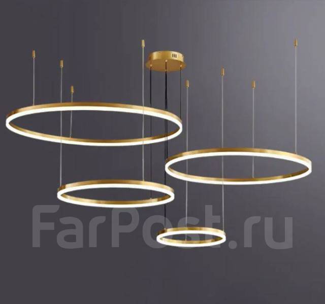 Современный подвесной светильник из кружков (цвет белый с серебром), Modern Cloud LED