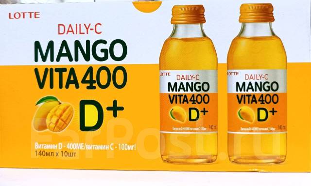 Напиток Lotte негазированный витамин Daily-C mango 140ml 1/10, в ...
