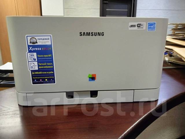 Принтер лазерный цветной samsung c410w, б/у, в наличии. Цена: 3 500₽ во ...