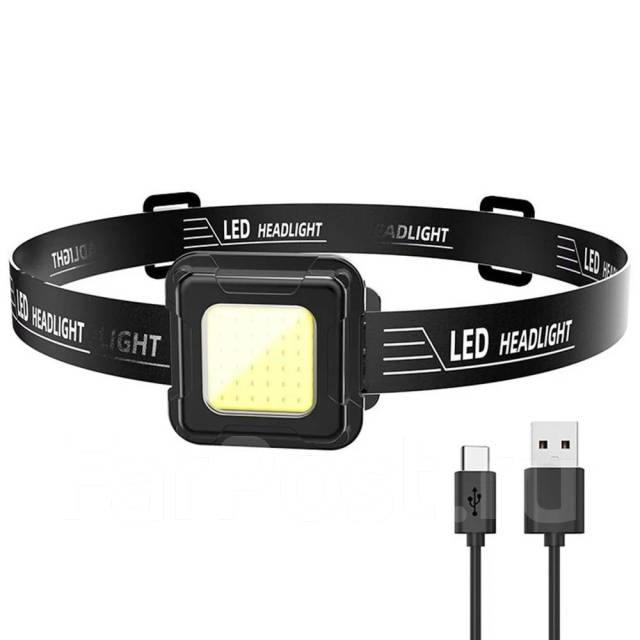 Светодиодный налобный фонарь 200 люмен, 120 мАч USB-зарядка Type-C ...