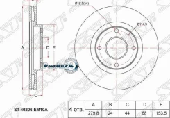 ���� ��������� (�����) Nissan Tiida 04-14 / Cube 08-20 SAT ST-40206-EM10A ST40206EM10A ����