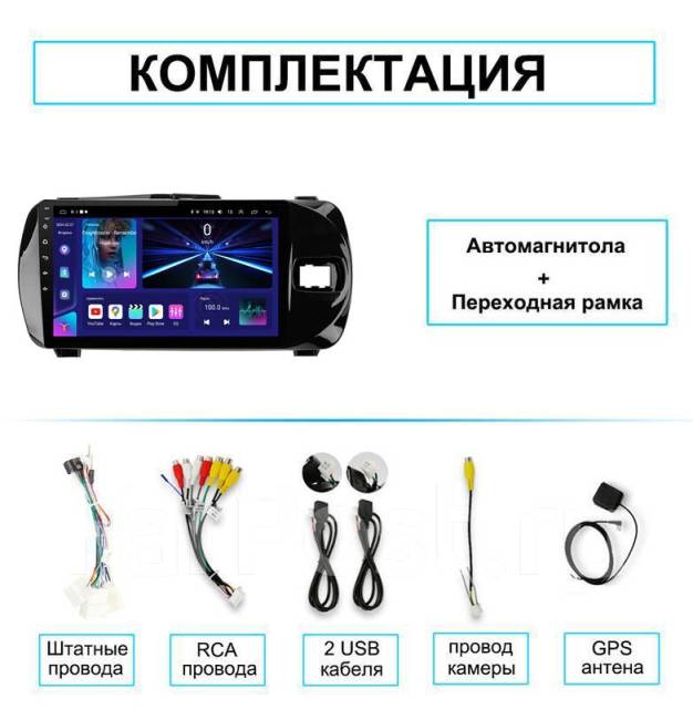 Штатная Android магнитола для Toyota Vitz 2015-2020 г. 2+32 Гб, 2 DIN ...