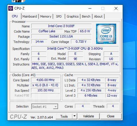 Процессор Intel Core i3 9100F, 3.6Ghz (LGA1151 v2), б/у, в наличии ...