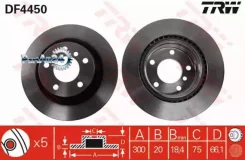 ���� ��������� BMW 1 E81/E87/3 E90/91 1.6-3.0 05- ������ ����. D 300��. TRW DF4450 DF4450 ����