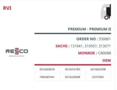 ����������� ������ Resco ������ 225-307 O/O 12x40 12x40 Volvo RVI 350001 350001 ����