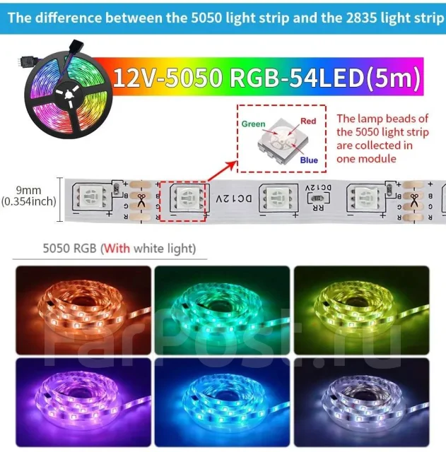 Tuya Smart Bluetooth Светодиодная лента RGB 2835 5в USB Smart Life App ...
