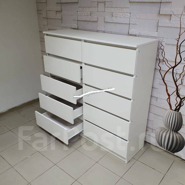 Комод Сура 10-ящ. (Белый), 9 и более, новый, в наличии. Цена: 16 390₽ в ...