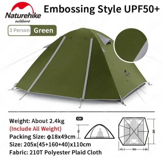 Палатка Naturehike P-Series палатка 3-х местная, новый, в наличии. Цена ...