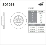 ���� ��������� Hyundai Elantra; Kia Cerato 06- Sangsin Brake Sangsin Brake SD1016 SD1016 ����