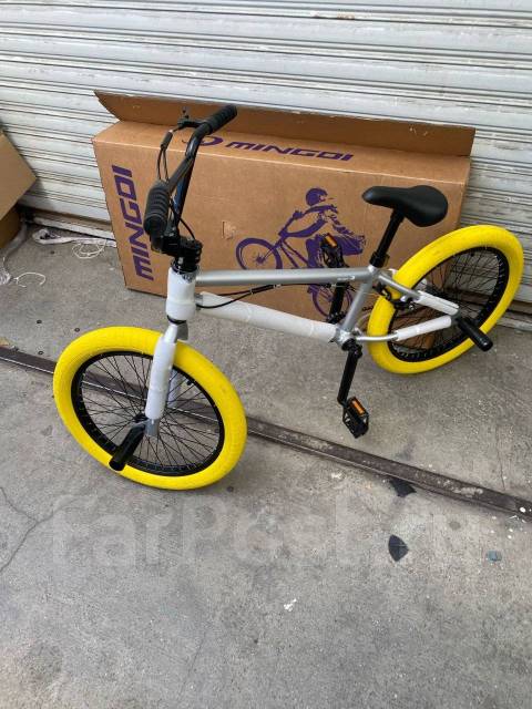 Велосипед облегченный для трюков BMX Mingdi, жёлтый, BMX, стрит, дёрт ...