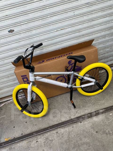 Велосипед облегченный для трюков BMX Mingdi, жёлтый, BMX, стрит, дёрт ...