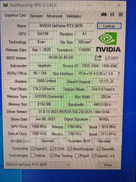 Gigabyte rtx 3070, б/у, в наличии. Цена: 30 000₽ во Владивостоке