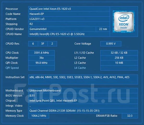 Intel Xeon E5-1620 v3 ����