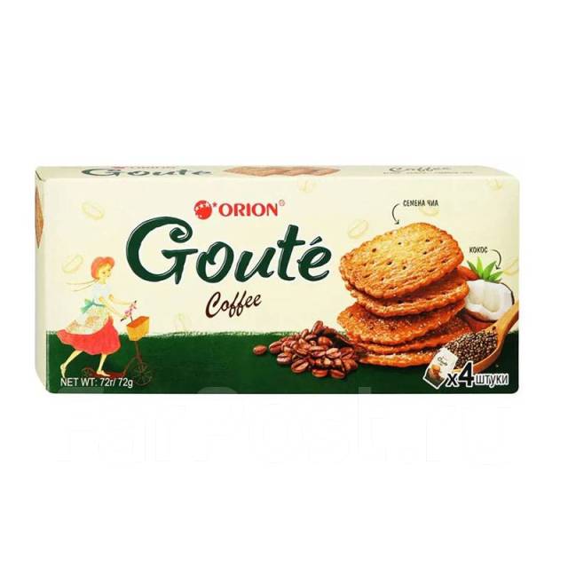 Печенье Goute Coffee Орион 72 г, в наличии. Цена: 79₽ во Владивостоке