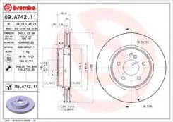 ���� ��������� ������ mercedes-benz c-class e-class Brembo 09. A742.11 Chrysler: 5135505AA. Mercedes-Benz: 2104230812 2104230712 Chrysler Crossfire 09...