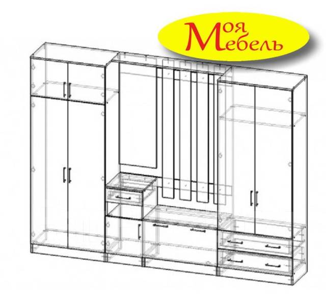 Прихожая Машенька-4, 2800*2100*440, Распродажа! Скидка 3000 руб, новый ...