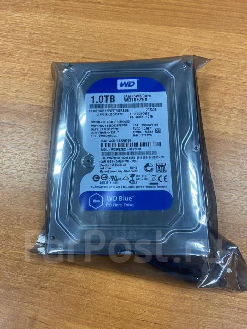 Жесткие диски WD Blue 1.0 тб (WD10ezex) Новые, 1 000 Гб, SATA, новый, в ...