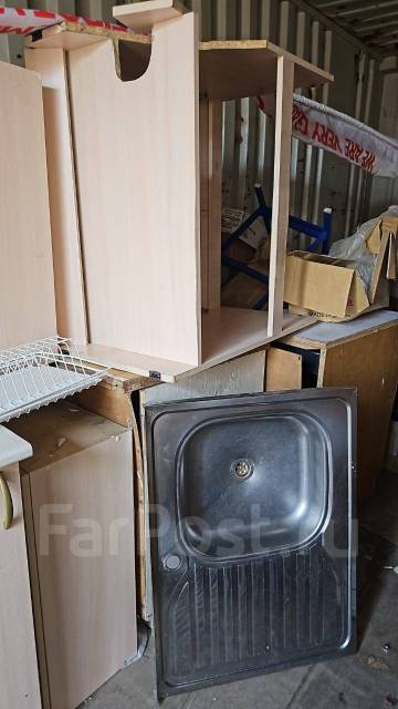 Кухонная мойка со шкафами (низ +верх) 1,2м, прямая, малогабаритная ...