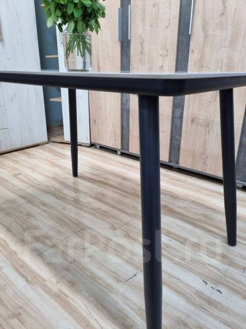 Обеденный стол из керамогранита Версаль серый, прямоугольный ...