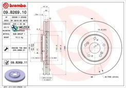���� ��������� Honda Accord IX ����� (CR) 2.4 (CR2) 2014- Brembo 09B26911 09B26911 ����