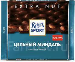 Шоколад Риттер Спорт Extra NUT белый с цельным лесным орехом 100 гр, в ...