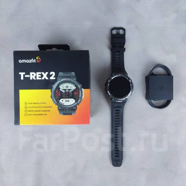 Смарт-часы Amazfit T-Rex 2 (A2170) Ростест! Чёрный, GPS, Android, iOS ...