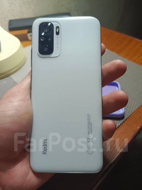 Redmi note 10, 64 гб, 6.43", моноблок, белый, 4G LTE, NFC, б/у, в ...