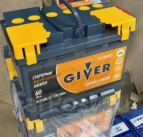 Аккумулятор Giver Hybrid 60 а/ч, 500A, доставка бесплатная, кальциевый ...