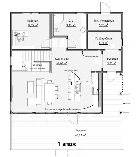 Продается дом с земельным участком под чистовую отделку, 1 000 кв. м ...