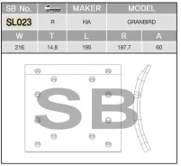 �������� ��������� ������ 216*14*195 12 ���. KIA Granbird SL023, L01042-04, L01381, AA92A26725A, CN-KCLN-001, L0104204, Cnkcln001 SL023 ����