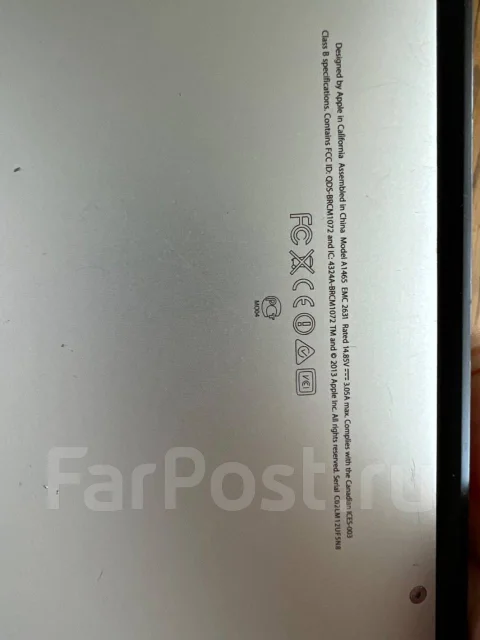 Apple MacBook Air 13 2013 Mid. 11.6", 1,3����, ��� 4 ��, ���� 256���, WiFi: 1, Bluetooth: 1, ����������� �� 5��. ����