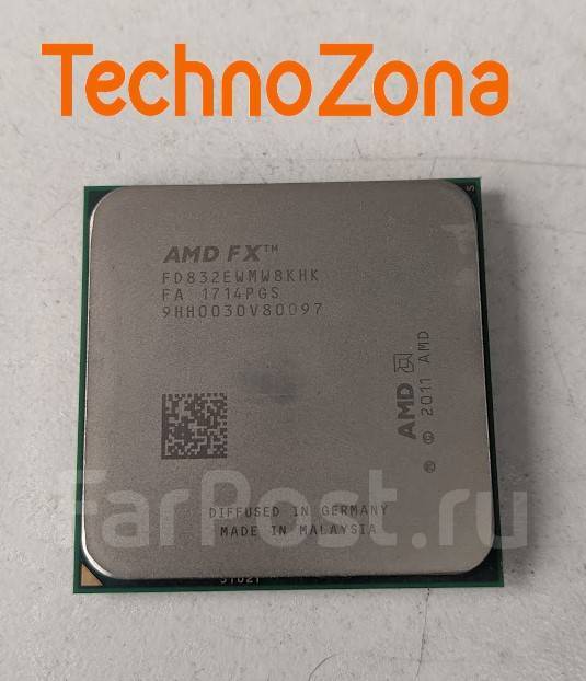 AMD FX8320 (8 ядер, 3,5-4,0GHz) AM3+, б/у, в наличии. Цена: 3 800₽ в Артеме