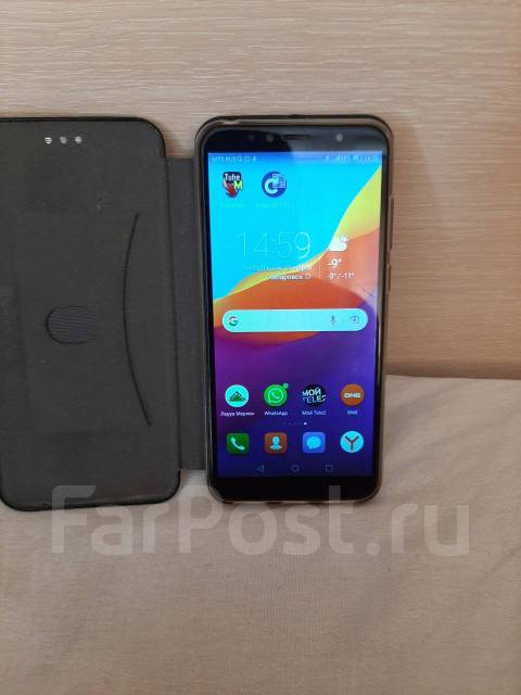 Смартфон хонор 7а про полностью исправный, 16 гб, 5.70", синий, б/у, в ...