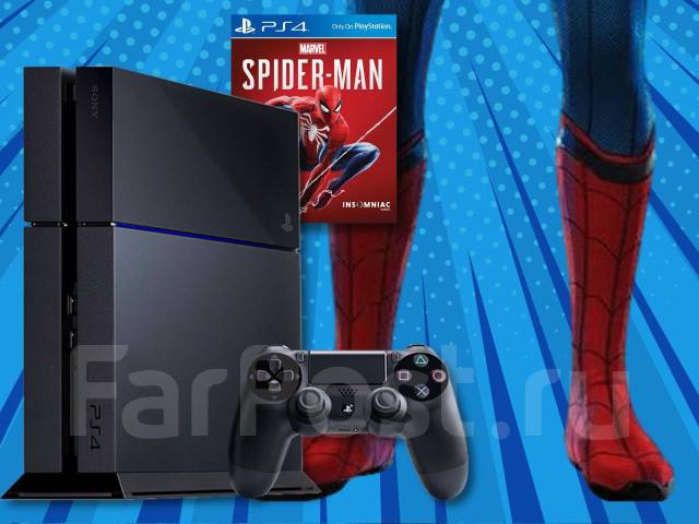 Sony PlayStation 4, Гарантия + Человек Паук, б/у, в наличии. Цена: 20 ...