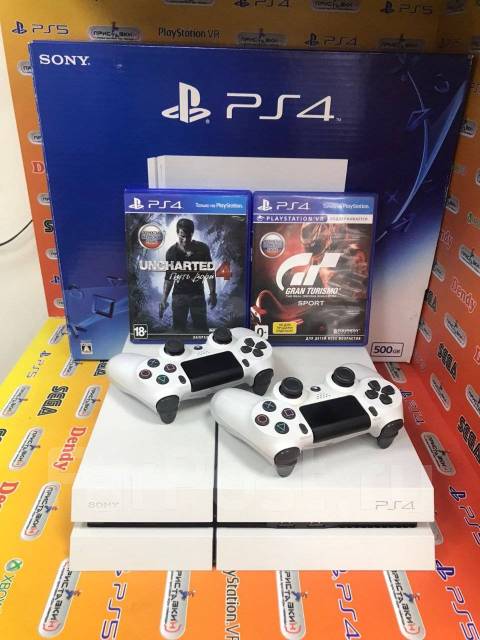 PlayStation 4 FAT 500 Гб + 2 игры + 2 джой Приставкин Центр, б/у, в ...