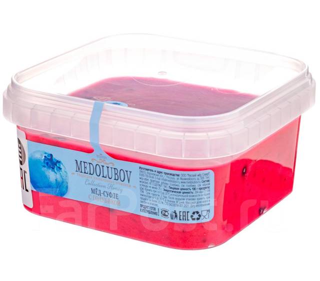 Мёд-суфле с голубикой Medolubov BOX 650мл, в наличии во Владивостоке