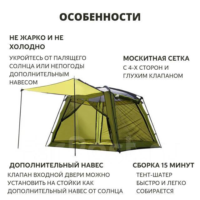 Палатка кухня 1801 СТ-2051 / Тент шатер с москитной сеткой / Турист ...