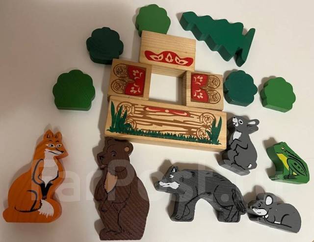 Деревянный конструктор Теремок, б/у, в наличии. Цена: 200₽ во Владивостоке