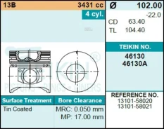 ������ (�������� 4��) STD 13B 102/2,5/2,5/4,5 d=34 Teikin 46130STD 46130STD ����