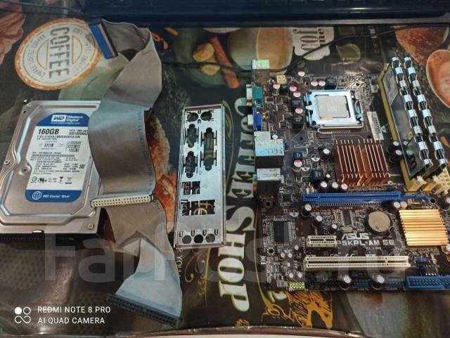 Материнская плата Asus 775 socket/Core2Quad Q6600/4gb, LGA775, б/у, в ...