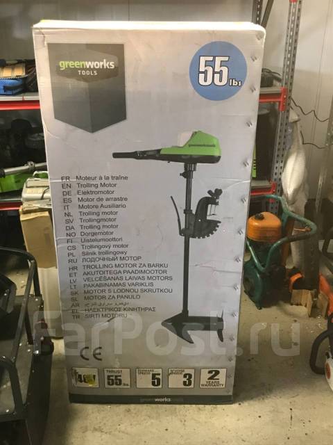 Лодочный мотор Greenworks G40TM55 40V, электрический, гребной винт, б/у ...