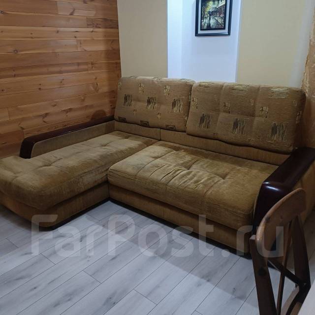 Диван-кровать угловой, выкатной, ткань, другое, тёмное дерево, 240,0 см ...