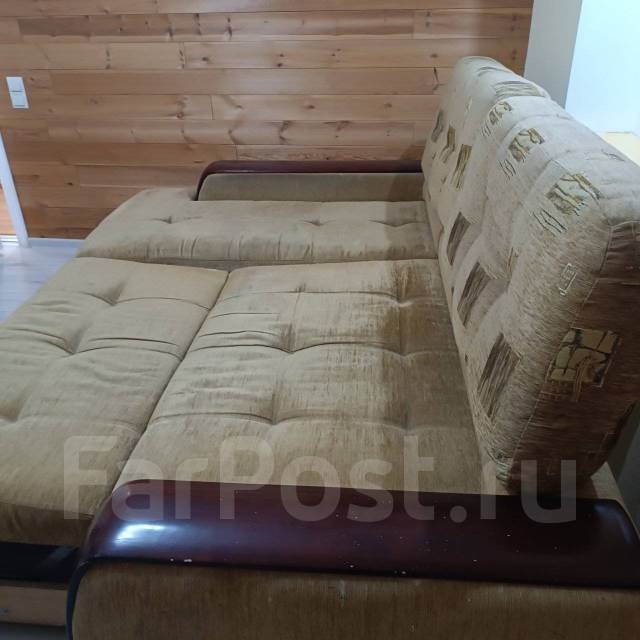 Диван-кровать угловой, выкатной, ткань, другое, тёмное дерево, 240,0 см ...