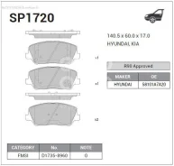 ������� ��������� Hyundai i30/Elantra 11-/CEED R16 12- �������� SP1720 Sangsin Brake SP1720 SP1720 ����