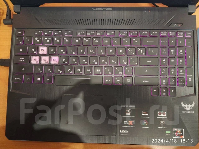 Asus TUF Gaming. 16.1", 4����, ��� 16 ��, ���� 512���, WiFi: 1, Bluetooth: 1, ����������� �� 5��. ����