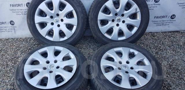 Штампованные диски Toyota с колпаками на шинах Dunlop 205/60R16, 16", 1 ...