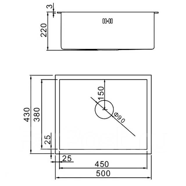 Мойка для кухни нижнего монтажа K5043 из нержавеющей стали, в наличии ...
