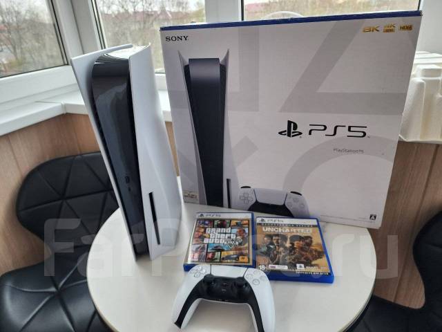 Sony Playstation 5 с дисководом+ 2 топовых игры+коробка, б/у, в наличии ...