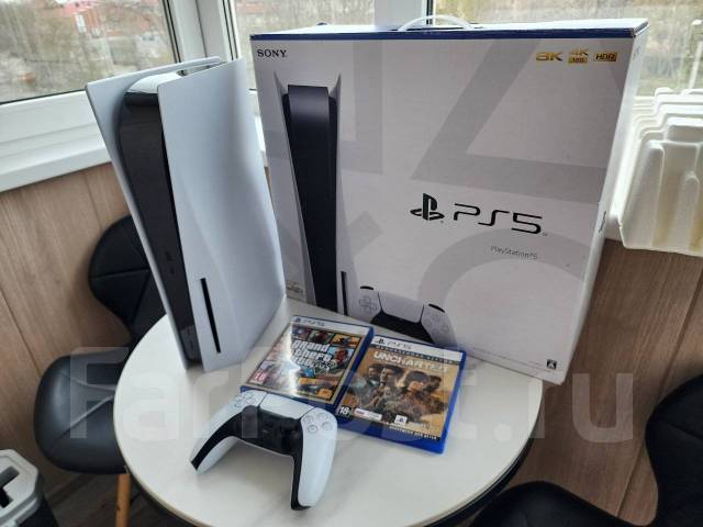Sony Playstation 5 с дисководом+ 2 топовых игры+коробка, б/у, в наличии ...